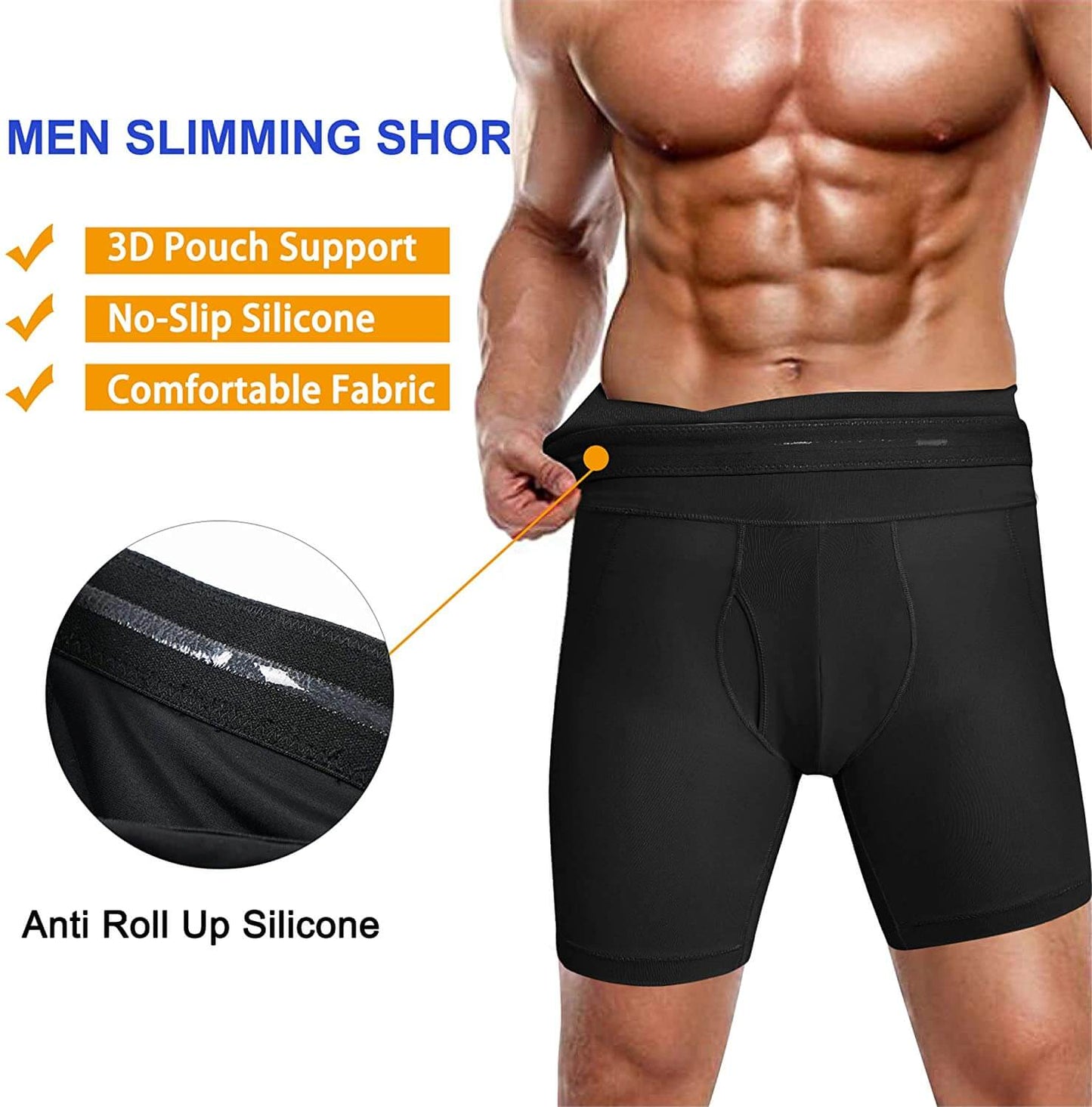 Men's Girdle Tummy Control Shorts With Removable Pads