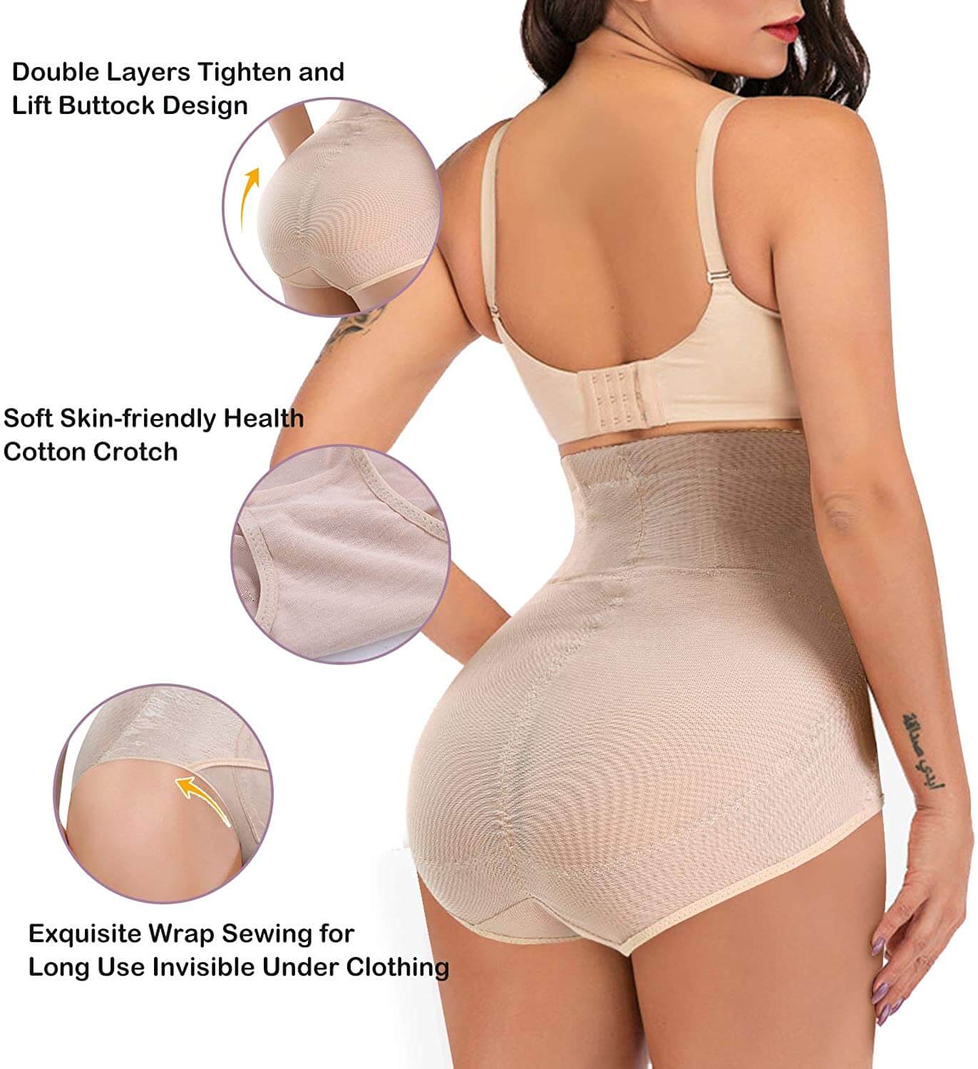 High Waisted Tummy Control Shapewear for Women - Cooling & Breathable Slimming Panties