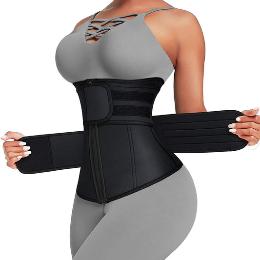 Neoprene Waist Trainer with 2 Brands Prevent Roll up & down