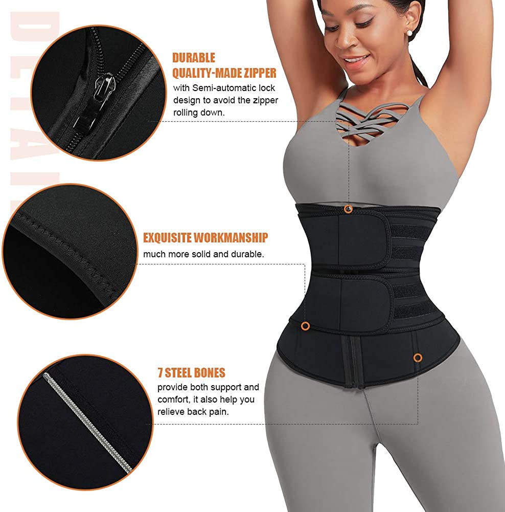 Neoprene Waist Trainer with 2 Brands Prevent Roll up & down