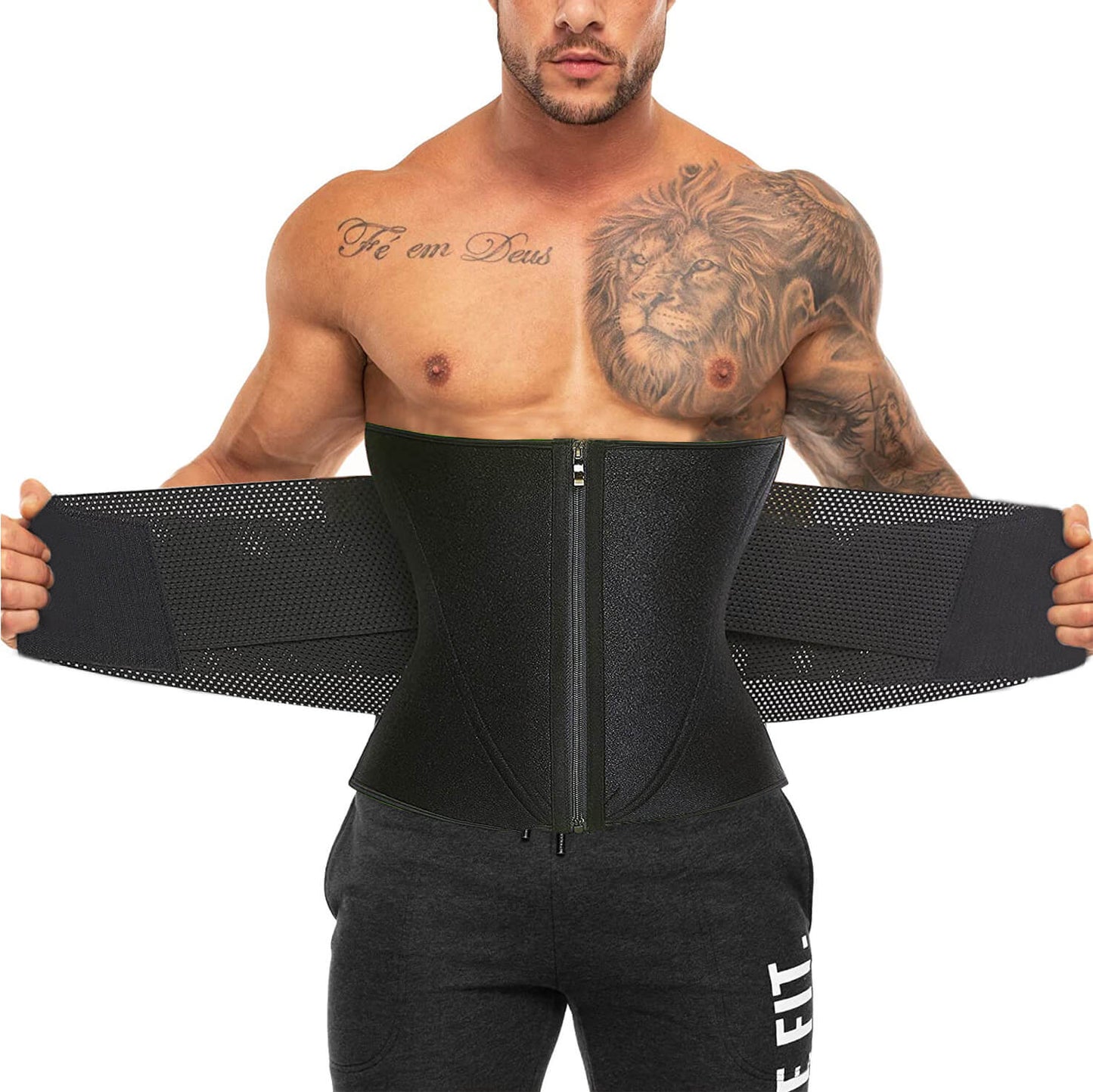 Men Waist Trainer Belt Tummy Control Waist Cincher Trimmer Sauna Sweat Workout Girdle Slim Belly Band