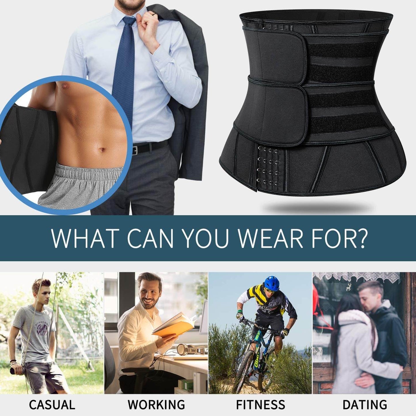 Men Neoprene Sauna Workout Waist Trainer