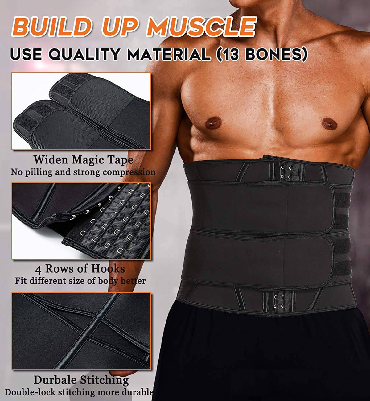 Men Neoprene Sauna Workout Waist Trainer