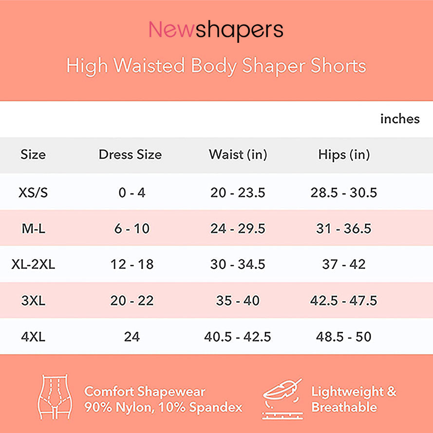 High Waisted Body Shaper Shorts - Shapewear for Women Tummy Control Small to Plus-Size