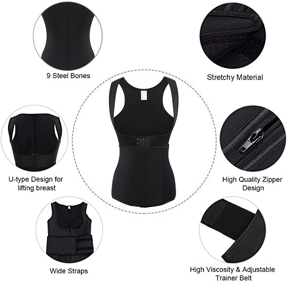 Waist Trainer Neoprene Sweat Sauna Vest for Women Weight Los