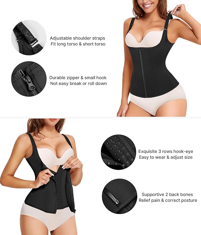 Women Zipper Vest Corset