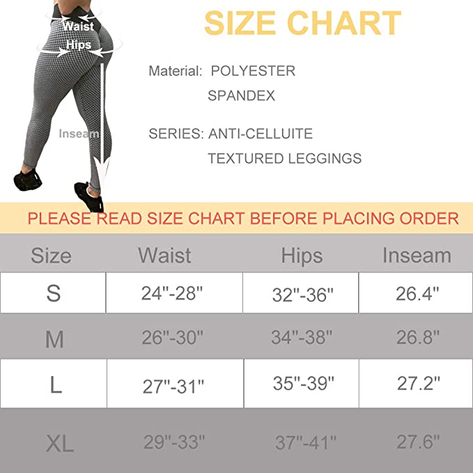 Workout Leggings Women Booty Yoga Pants High Waist Scrunch Butt Lifting Tummy Control Tights