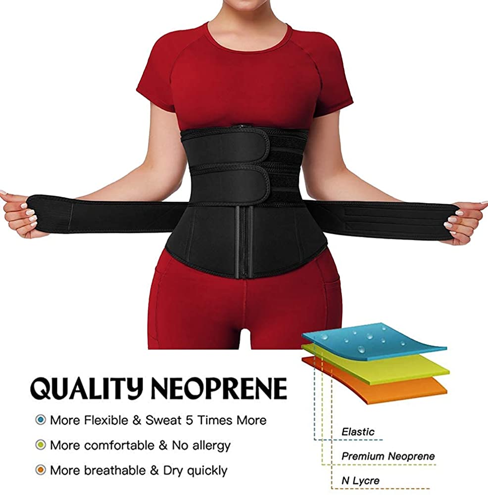 Women's Waist Trainer Neoprene Three-strip Corset Corset Drawstring Shapewear Workout Sports Belt