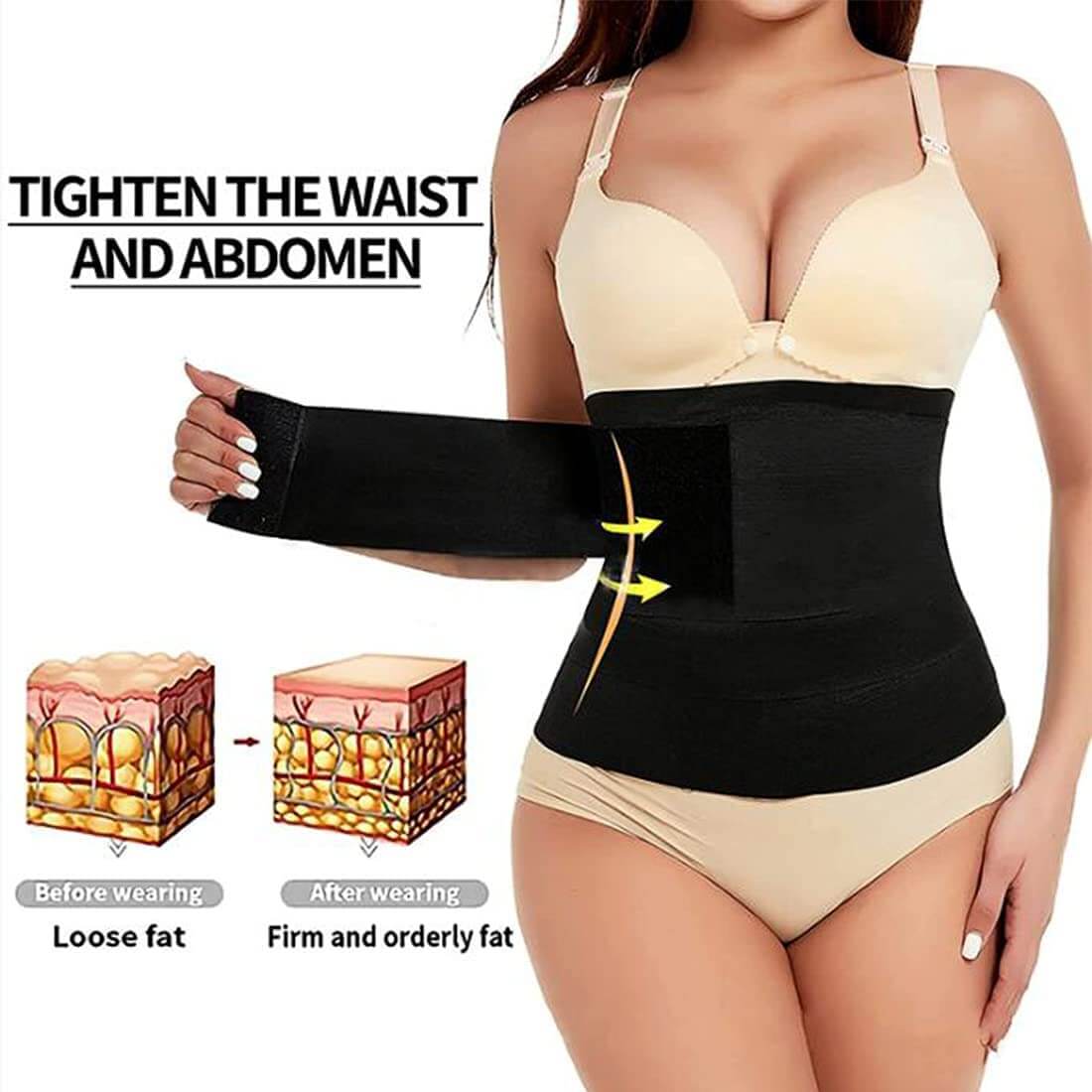 Waist Trainer for Women Long Torso Sweat Waist Trimmer Shapewear Tummy Control Waist Shaper Tummy Wrap