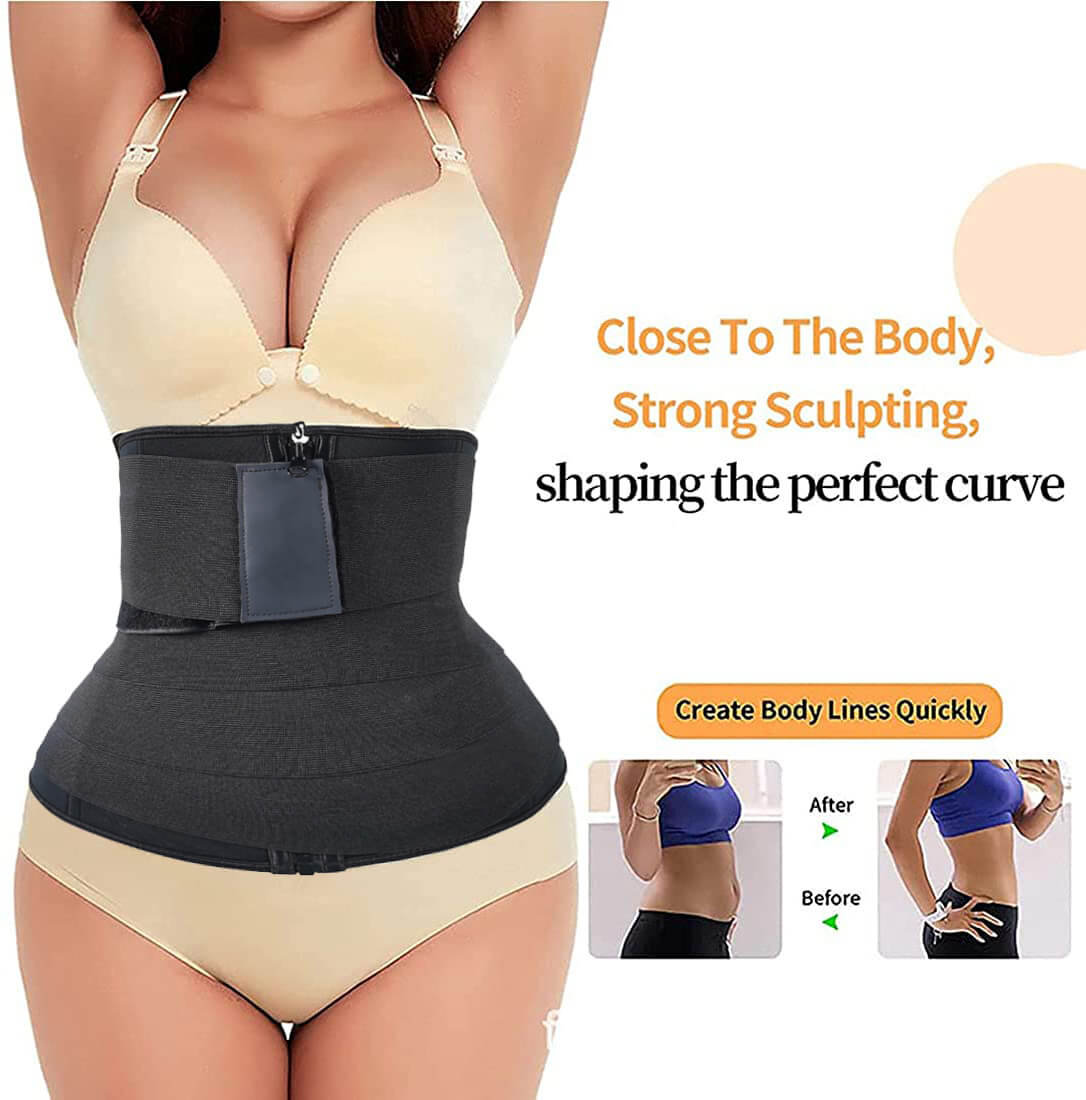 Waist Trainer for Women Long Torso Sweat Waist Trimmer Shapewear Tummy Control Waist Shaper Tummy Wrap