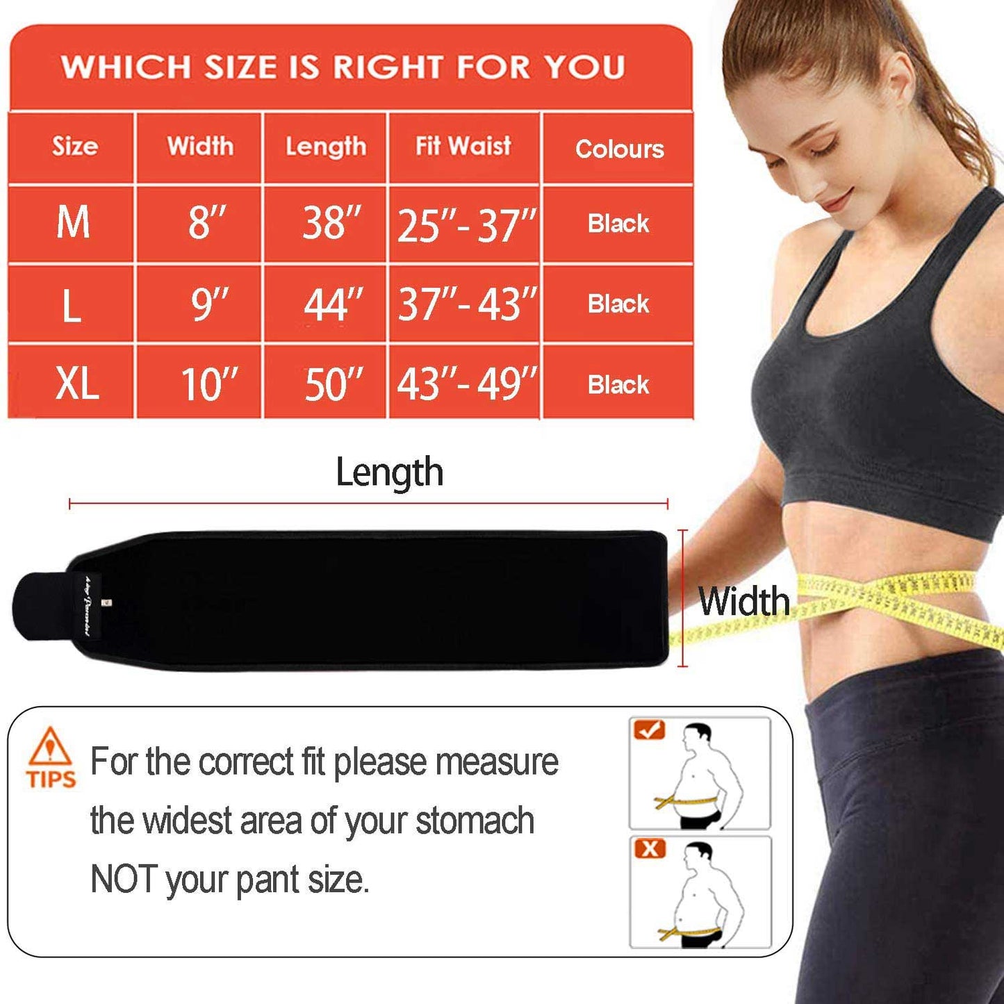 Waist Trimmer for Women & Mens Waist Trainer Sweat Belt