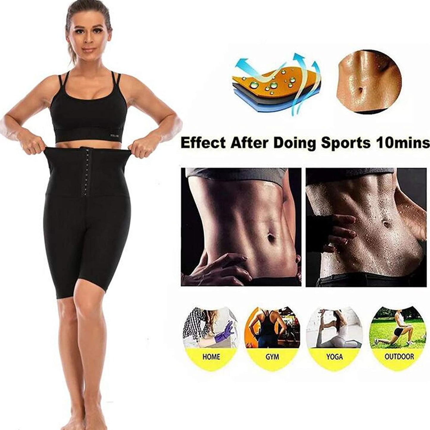 High Waist Heat Trap Sauna Sports Pants