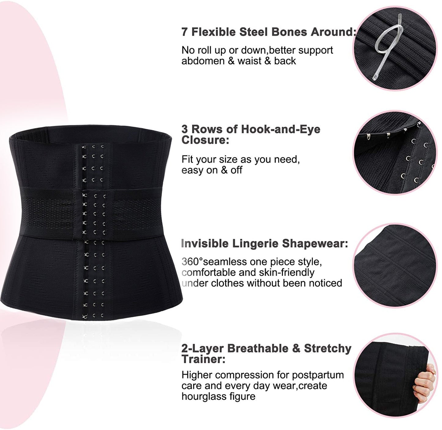 Women Waist Shapewear Belly Band Belt Body Shaper Cincher Tummy Control Girdle Wrap Postpartum