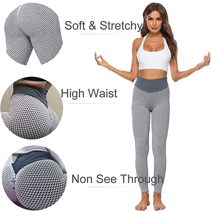 Workout Leggings Women Booty Yoga Pants High Waist Scrunch Butt Lifting Tummy Control Tights