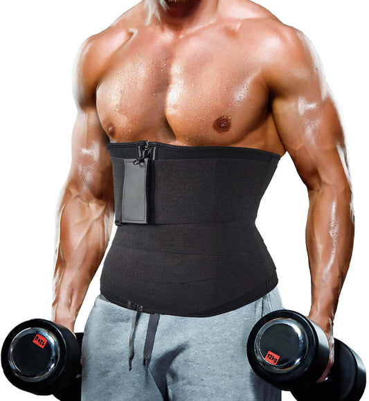 Men Waist Trainer Trimmer for Weight Loss Tummy Control Compression Shapewear Body Shaper Sweat Belt