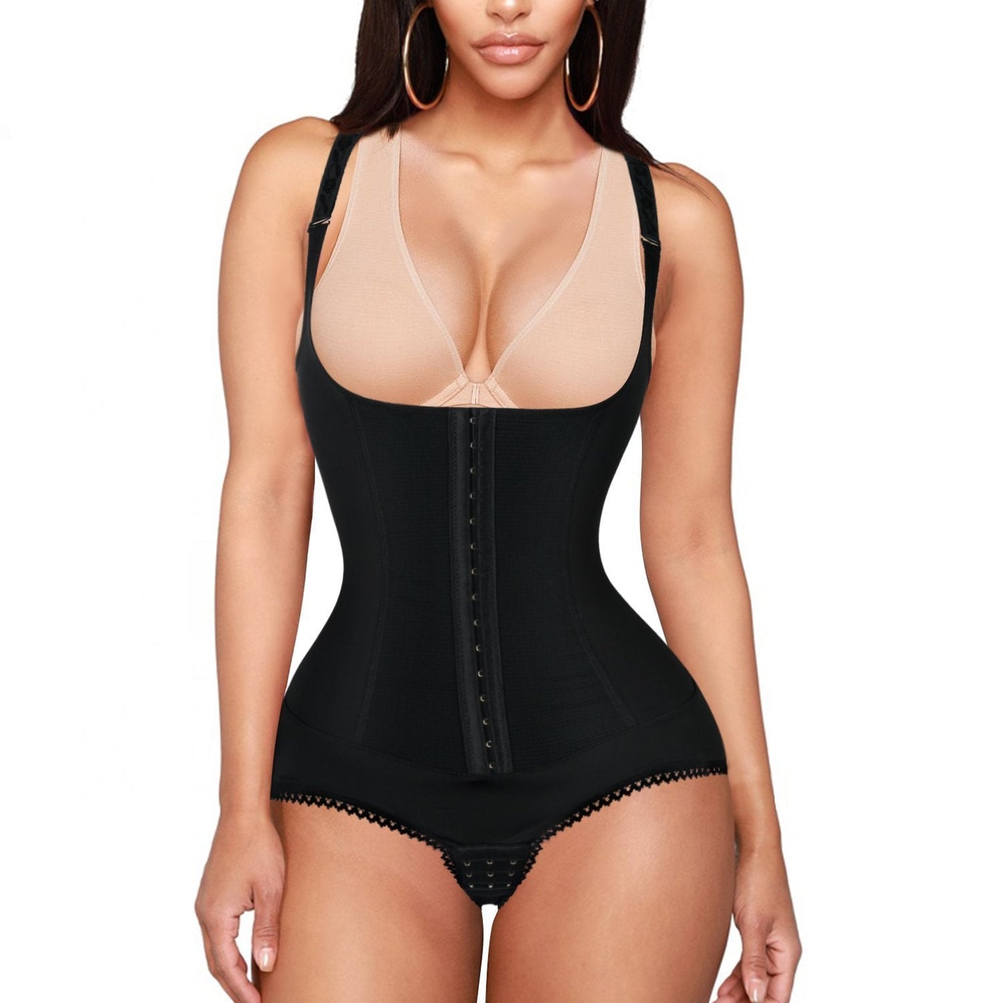 Women bodysuit Back cross & double-layer design