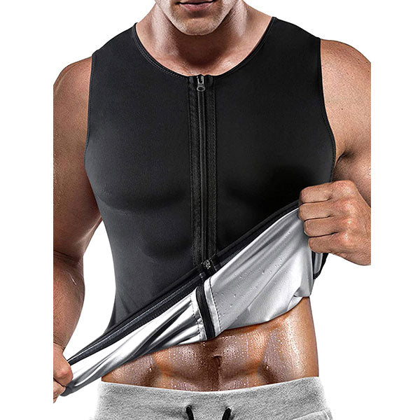 Men Sauna Sweat Zipper Vest