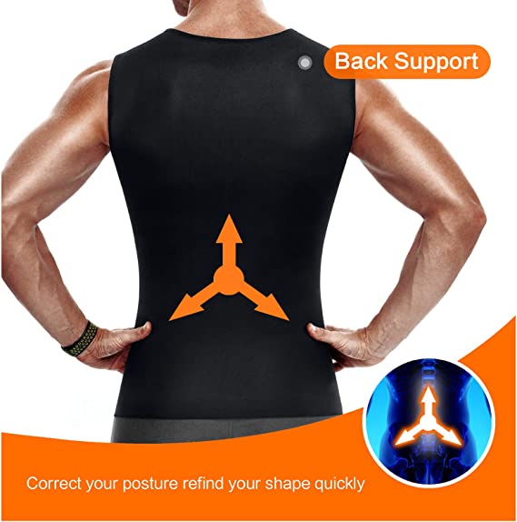 Men Sauna Sweat Vest Hot Polymer Sauna Suit Workout Tank Top Body Shapewear