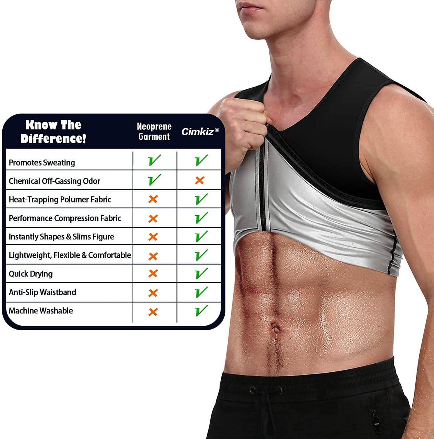 Men Sauna Sweat Zipper Vest