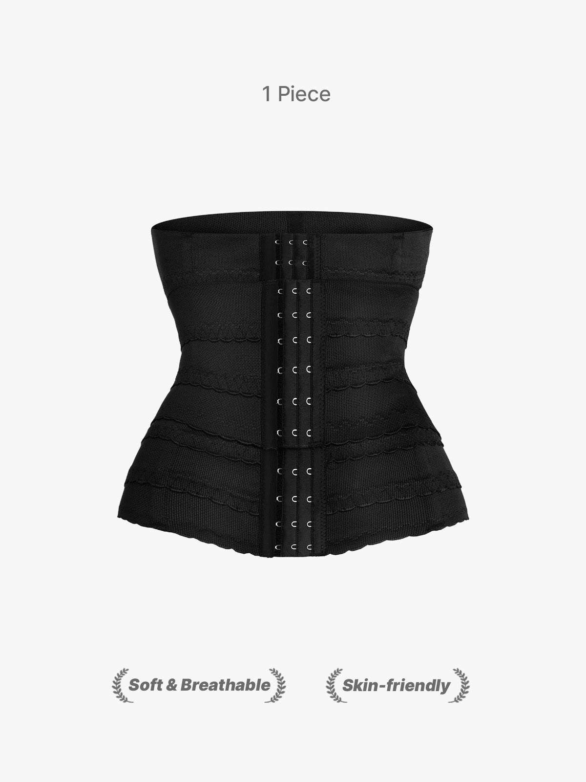 Steel Bones Waist Trainer for Women - Anti-Roll Tummy Control Corset with Adjustable Hook, Hourglass Body Shaper for All Day Wear & Workouts