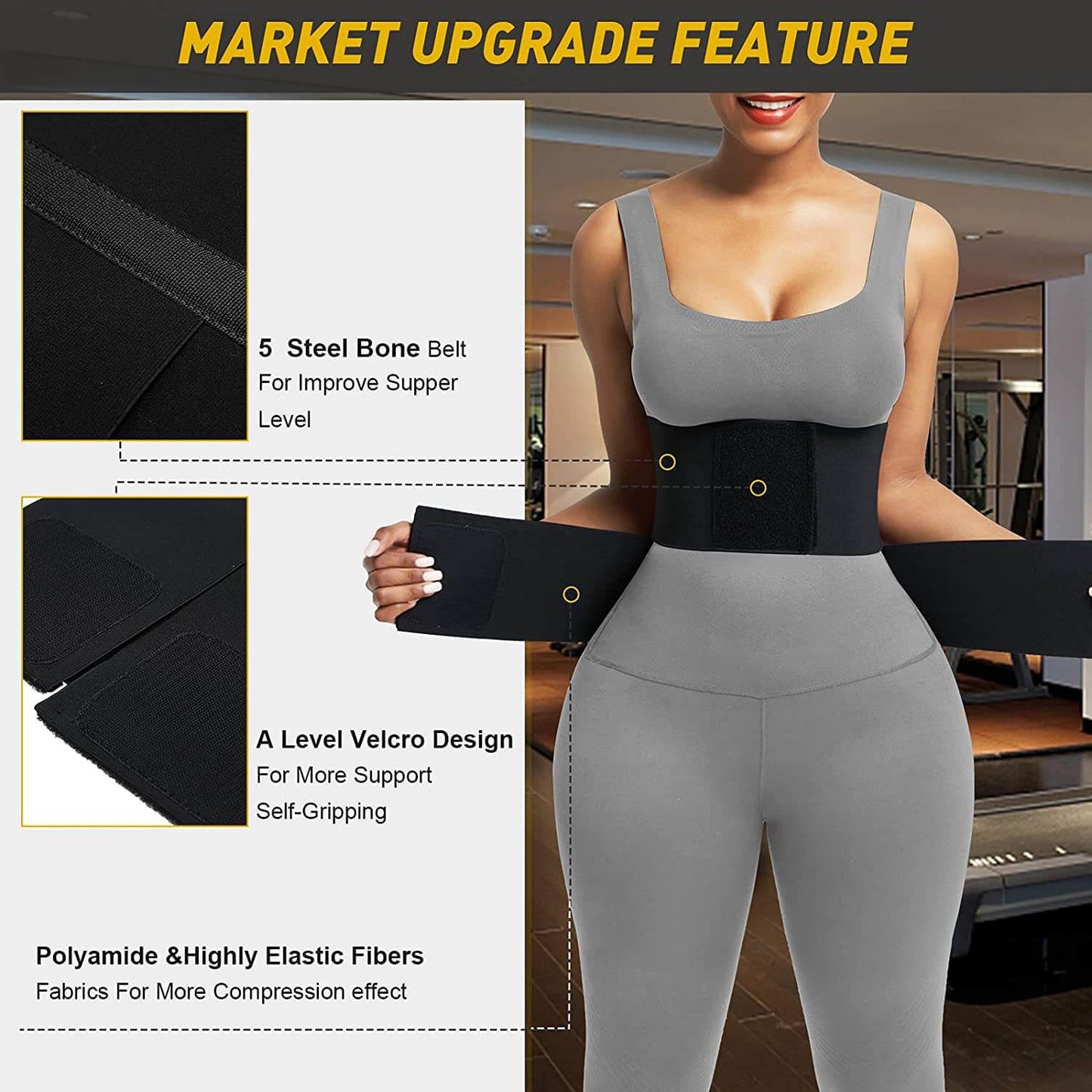 Waist Trainer Belt Waist Cincher Trimmer Belt Slimming Body Shaper Belt for Women & Man