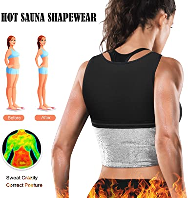 Women Sauna Sweat Vest Hot Polymer Waist Trainer Sauna Suit Workout Body Shaper Corset