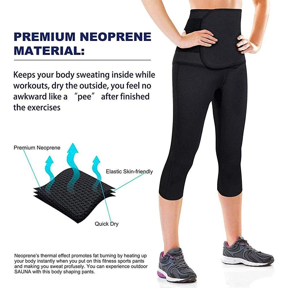 Women Sauna Yoga Pants with Waist Trainer