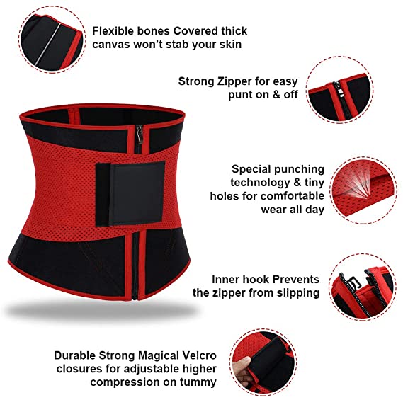 Women Waist Trainer Belt Tummy Control Waist Cincher Trimmer Sauna Sweat Workout Girdle Slim Belly Band