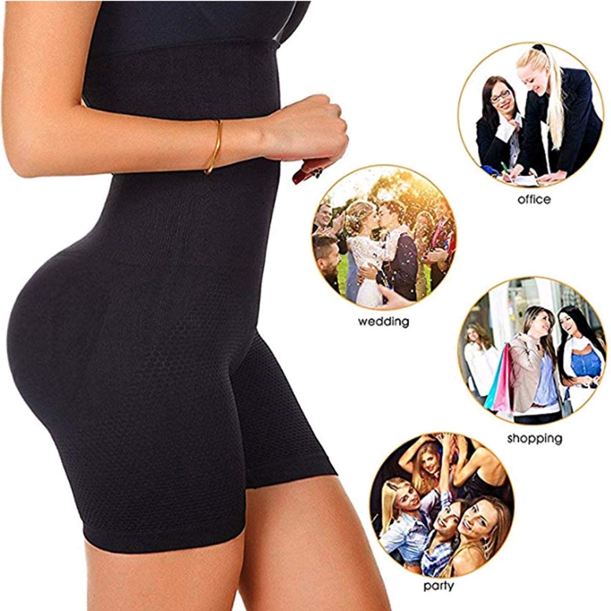 Women Waist Trainer Shapewear Tummy Control Body Shaper Shorts Hi-Waist Butt Lifter Thigh Slimmer