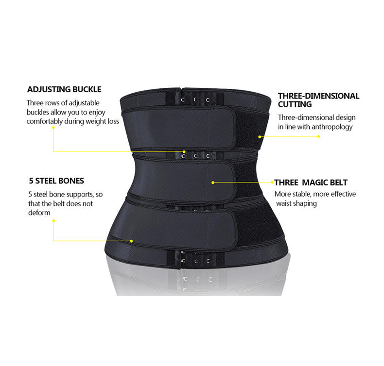 Neoprene Workout Waist Trainer Corset Cincher for Men Sweat Sauna Trimmer Belly with 3 Adjustable Belts