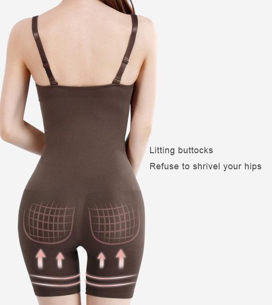 Women Tummy Control Butt Lifter Bodysuit Seamless Low Back Invisible Under Dress