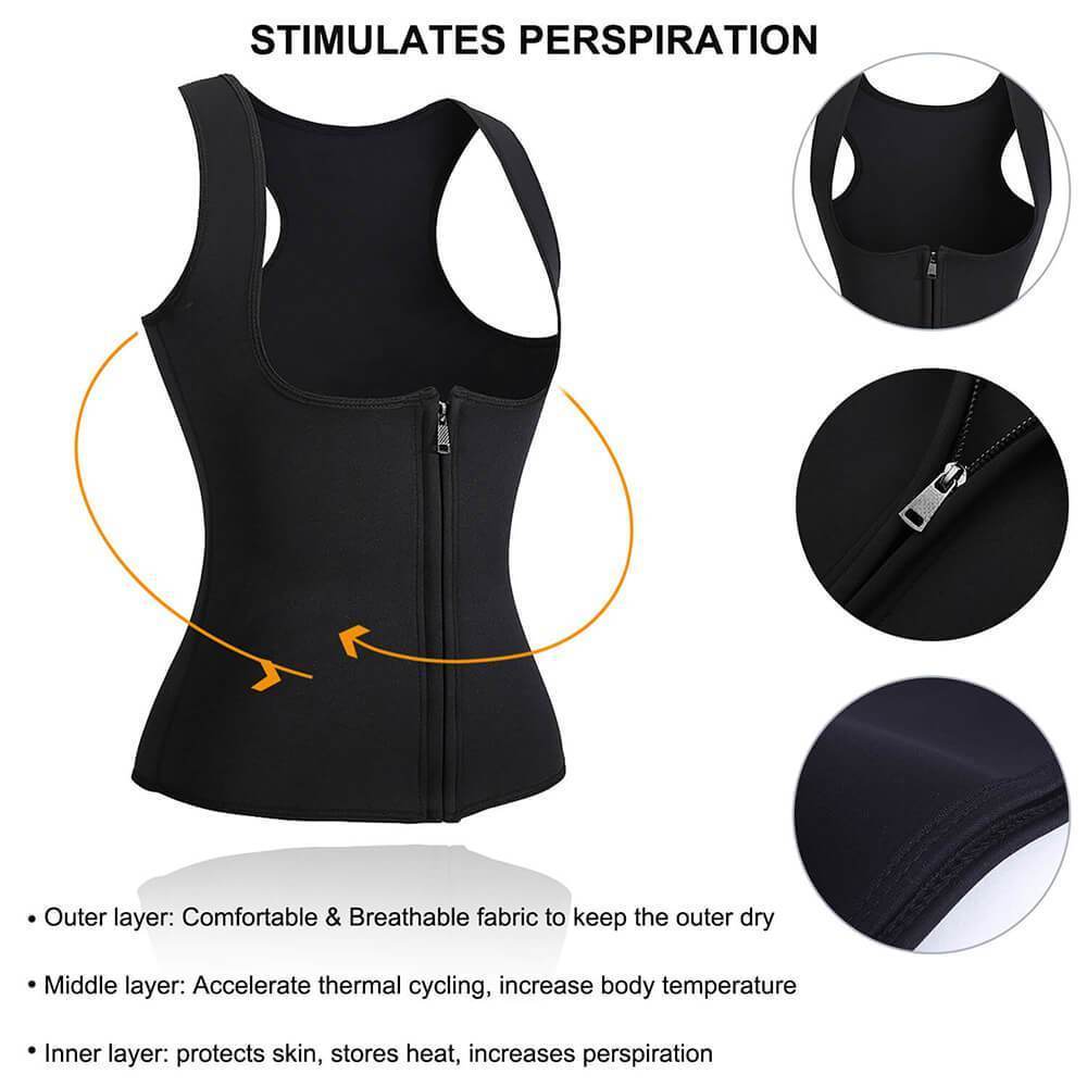 Waist Slim Zipper Sauna Corset