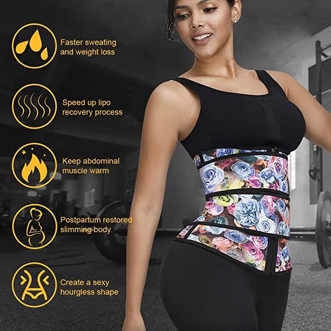 Neoprene Waist Trainer with 2 Brands Prevent Roll up & down