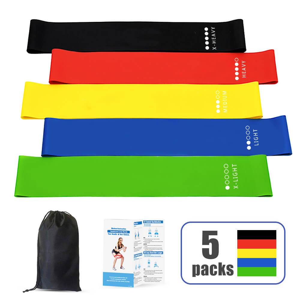 Resistance Loop Exercise Bands, Set of 5