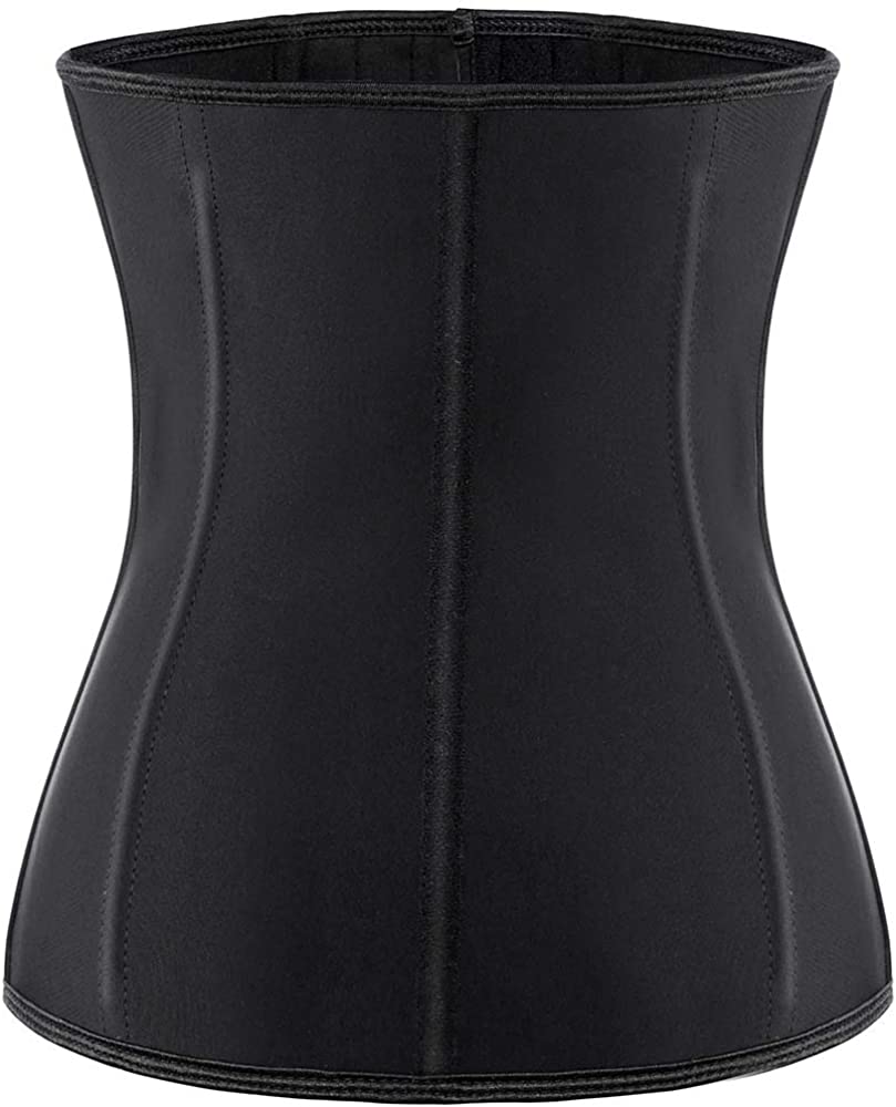 Womens Long Torso Waist Trainer Corsets Latex Waist Cincher Body Shaper Sports Girdle